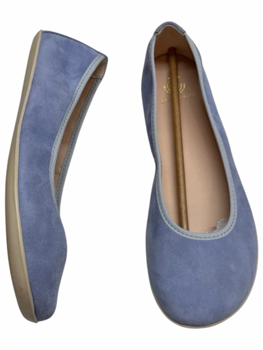 NWT Groundies Barefoot Shoes Lily Suede Ballet Flat Shoes Blue barefootwear sz 8 - Picture 3 of 13